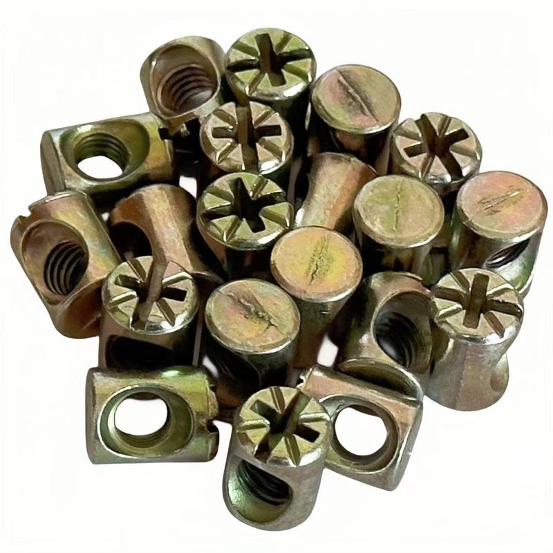 NACX M6 x 13mm Cross Barrel Nuts Cross Dowel Slotted Nuts, 20Pcs - Image 5